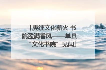 庚续文化薪火 书院盈满香风——单县“文化书院”见闻